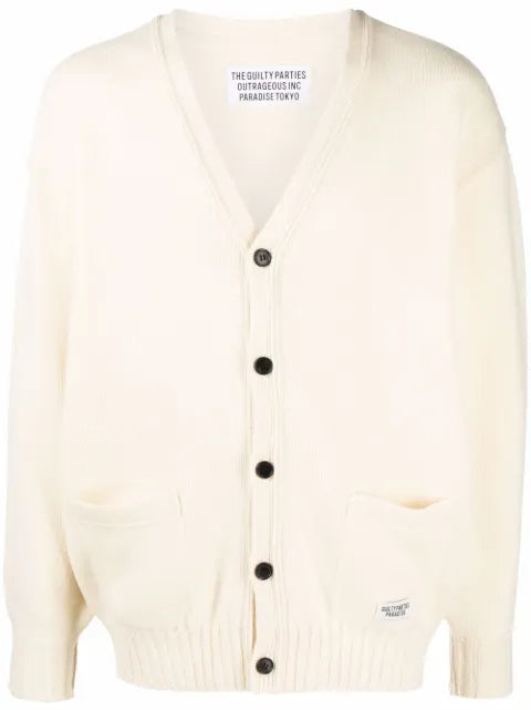 WACKO MARIA embroidered-denim knit cardigan
