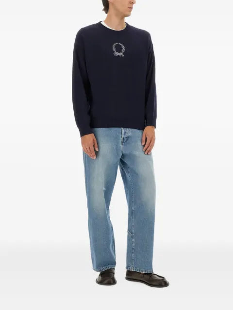Moschino logo-embroidered crew-neck sweater