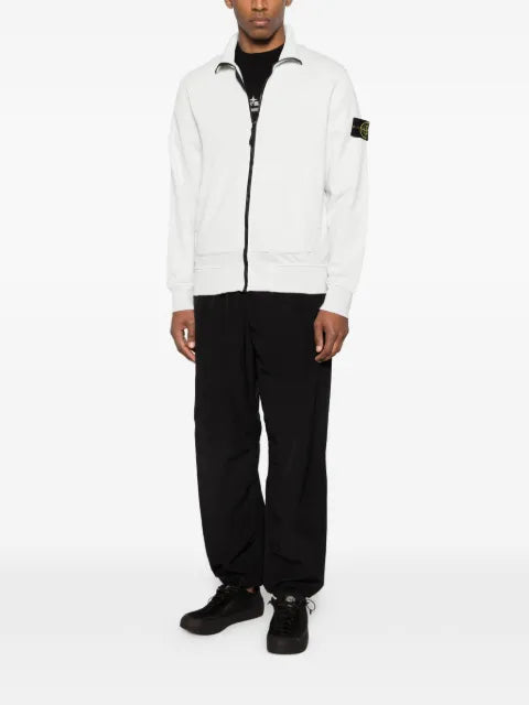 Stone Island zip-up logo-patch sweatshirt