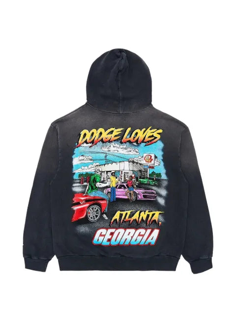 Warren Lotas Dodge SRT Loves ATL logo-print faded hoodie
