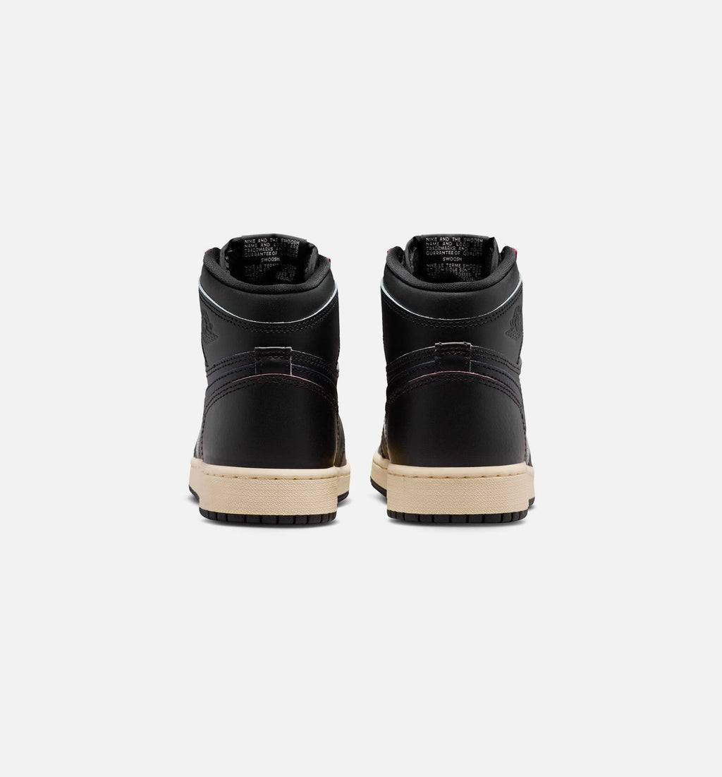 Air Jordan 1 Retro High OG Black and Muslin Grade School Lifestyle Shoes - Black/Muslin