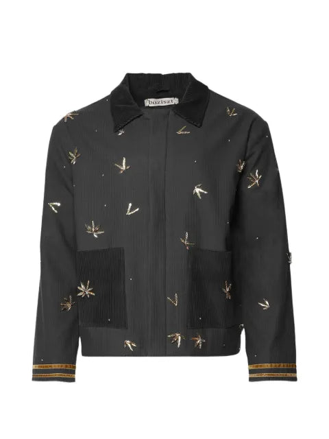 Baziszt Plomb bead-embellished corduroy jacket
