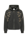 FOUND stud-embellished zip-up hoodie