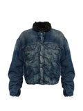 Diesel D-Curly-FSJ1 faded-effect ruched-detail jacket