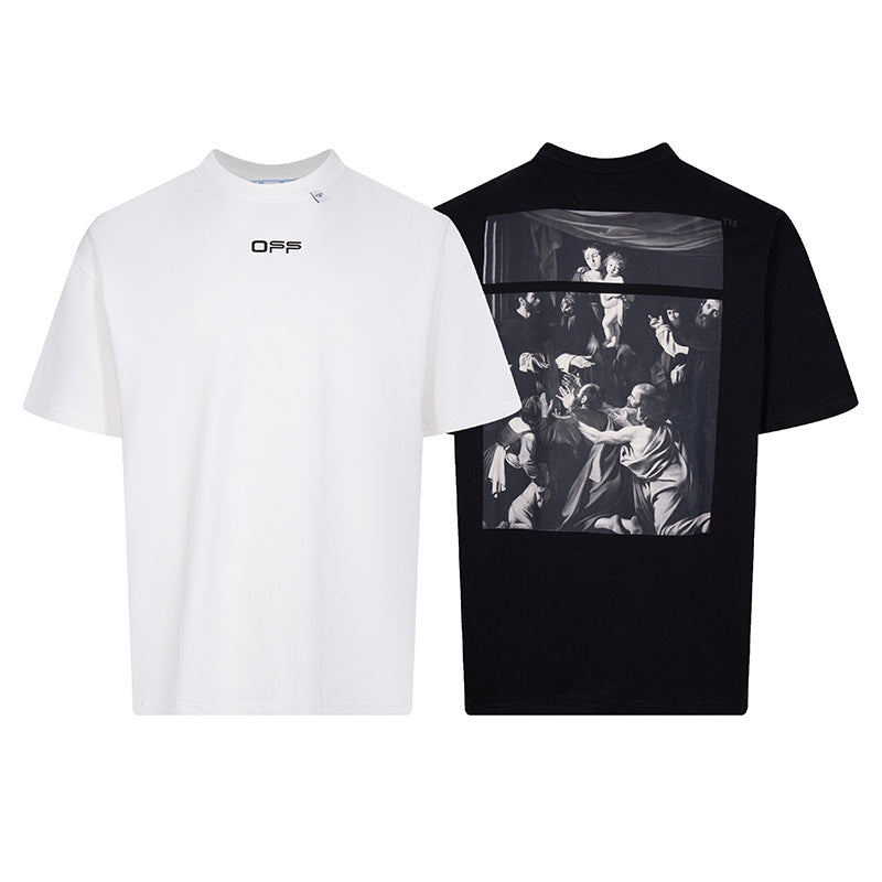 2026 New Off-White Arrow Print Tee Loose Crew Neck Streetwear T-Shirt