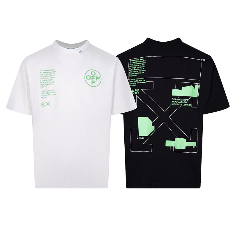 2026 New Off-White Arrow Print Tee Loose Crew Neck Streetwear T-Shirt