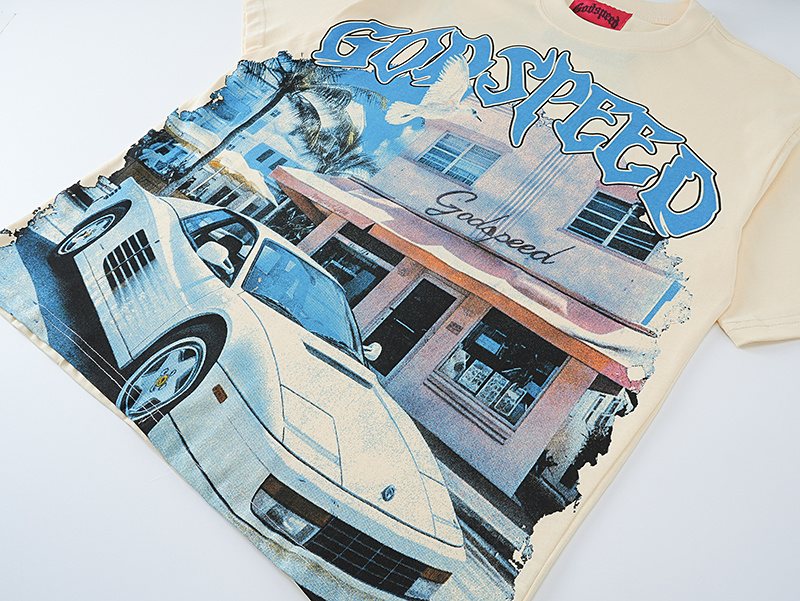 Godspeed Cream Front & Back Graphic T-Shirt