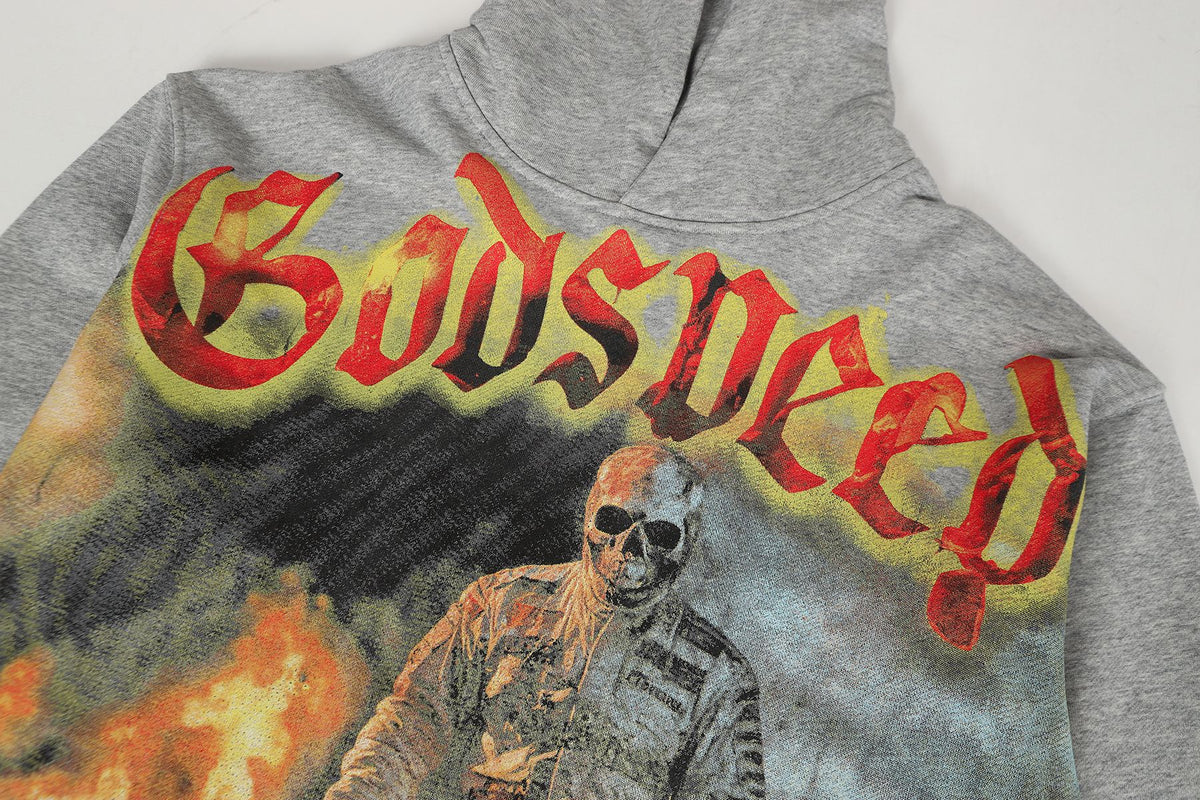 Godspeed Gray Racing Graphic Pullover Hoodie