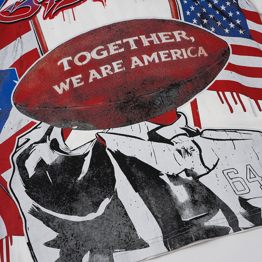 Godspeed Patriotic Football Graphic T-Shirt