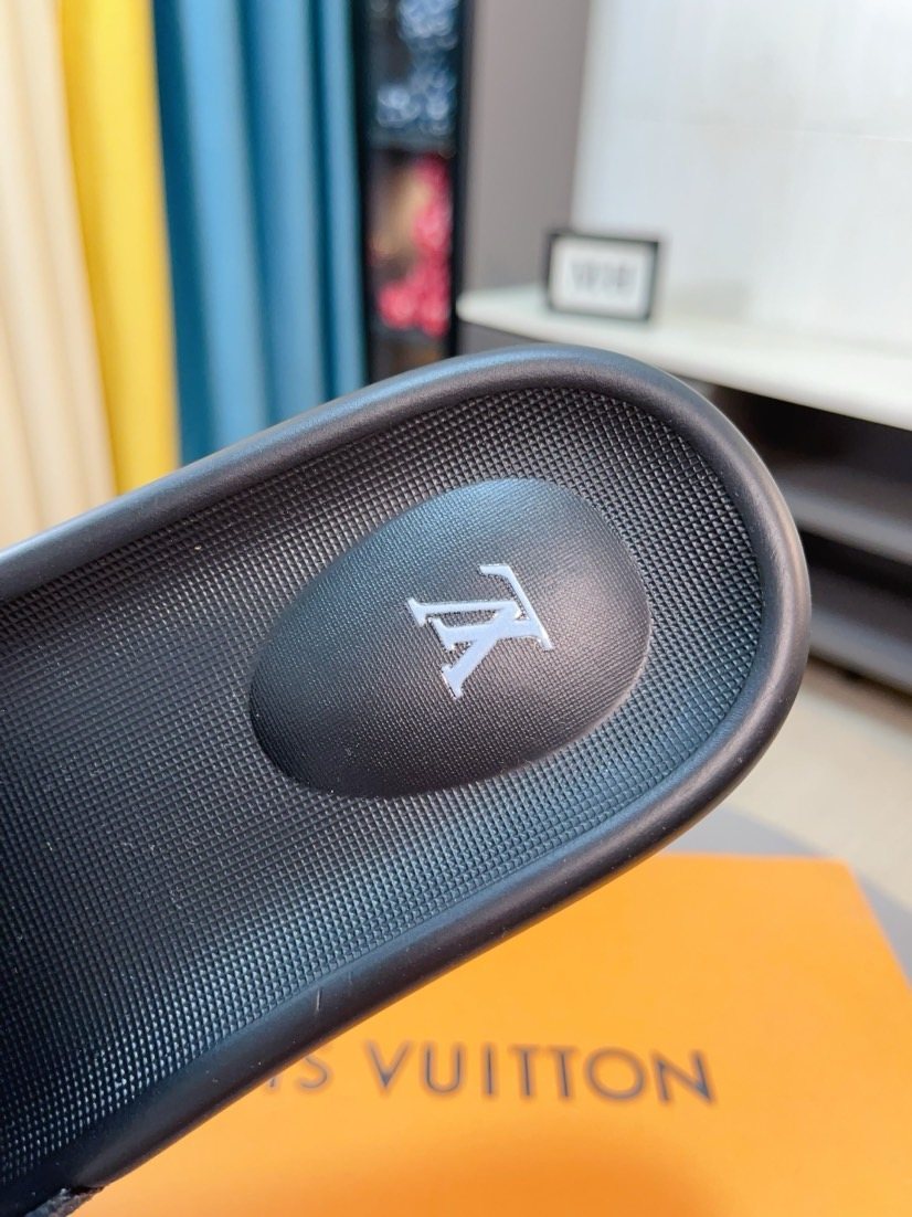 Louis Vuitton Men's Monogram-Style Slide Sandals