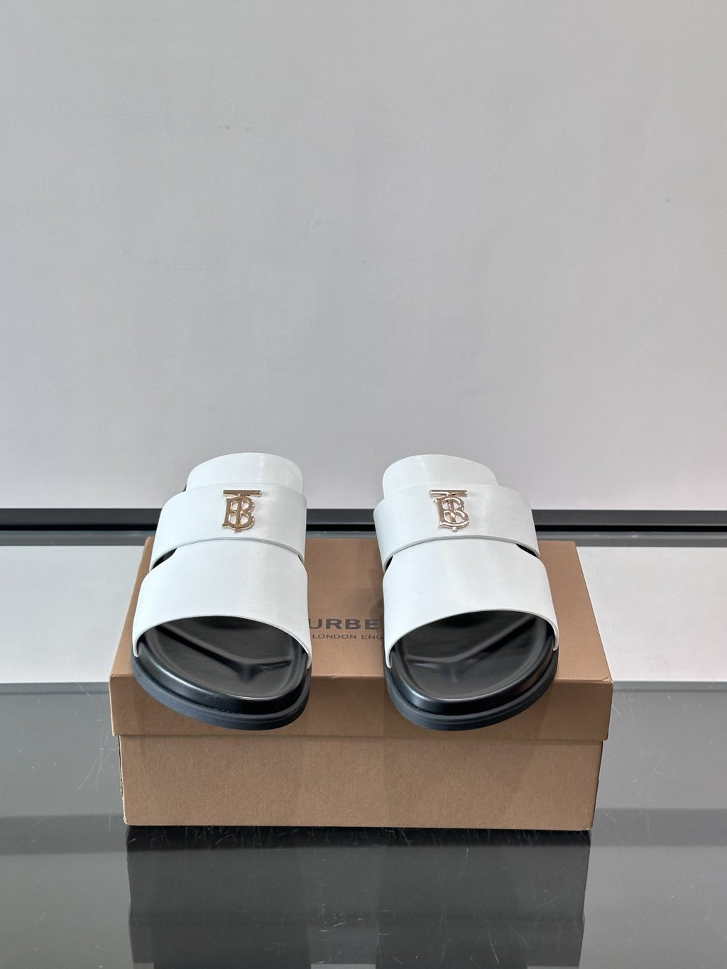 Burberry Men's Crossed-Upper Slide Sandals