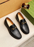 Gucci Leather Horsebit-Style Loafers